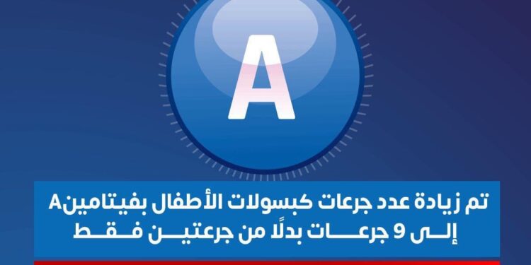 الصحة ترفع عدد جرعات تطعيم الأطفال بفيتامين A إلى 9 جرعات بدلًا من 2