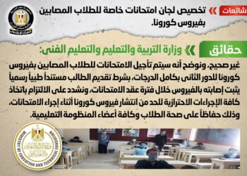 هل تم تخصيص لجان امتحانات خاصة للطلاب المصابين بفيروس كورونا؟.. التعليم تجيب