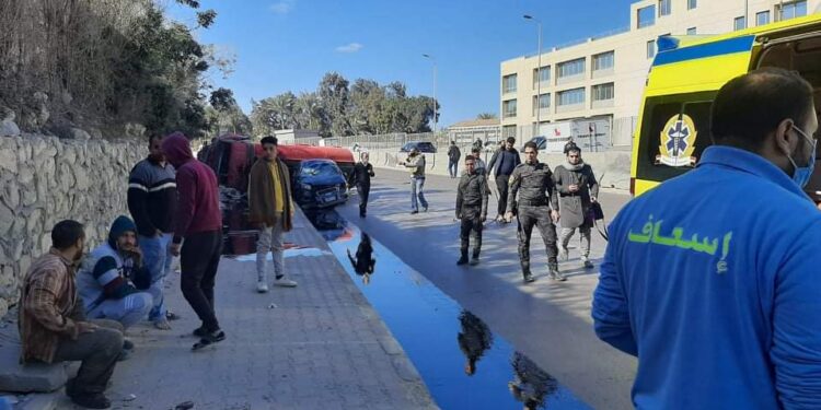 إصابة 6 أشخاص في حادث تصادم مروع بطريق مصر اسكندرية الصحراوي
