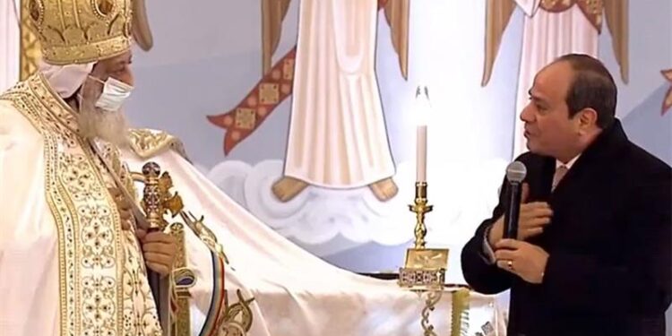 البابا تواضروس بعد حضور السيسي لقداس عيد الميلاد: نصلي لكي يعطي الله الرئيس الصحة