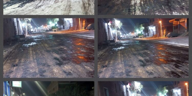 بدء اعمال رصف وتطوير شارع الأسطبل بالجيزة