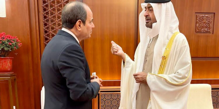 على هامش زيارته للصين.. الرئيس السيسي يلتقي ولي عهد أبوظبي