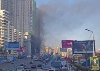 أول صور من حريق سيدي جابر في الإسكندرية