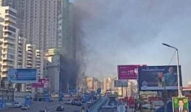 أول صور من حريق سيدي جابر في الإسكندرية
