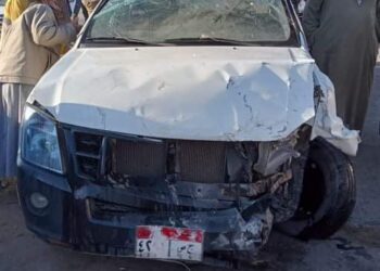 تفاصيل أصابة 7 اشخاص إثر انقلاب سيارة عمال بالطريق الأوسطي في 15 مايو
