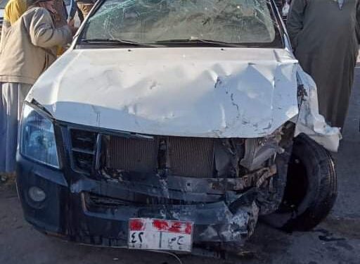 تفاصيل أصابة 7 اشخاص إثر انقلاب سيارة عمال بالطريق الأوسطي في 15 مايو