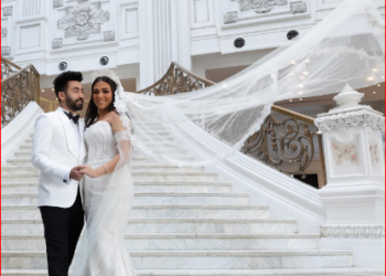 جلسة تصوير لـ توني ماهر وزوجته في حفل زفافهما