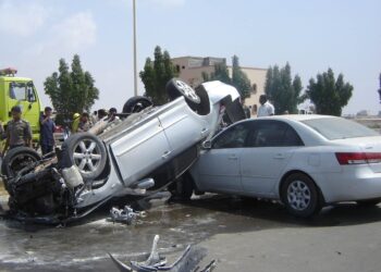 مصرع وإصابة 4 أشخاص في حادث تصادم بالطريق الدولي أمام جمصة