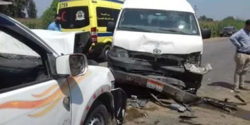 مصرع سائق أتوبيس في حادث تصادم مروع بطريق سوهاج الصحراوي الشرقي