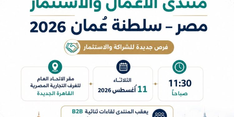 غدًا الغرف التجارية تستضيف منتدى الأعمال والاستثمار المصري العماني