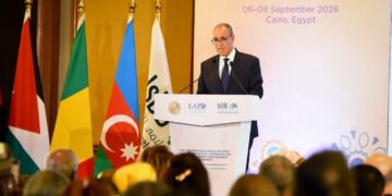 وزير الخارجية بدر عبد العاطى وجانب من اللقاء