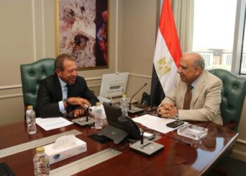 الدكتور محمود عصمت وزير الكهرباء وجانب من اللقاء
