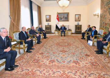 الرئيس عبد الفتاح السيسى وجانب من اللقاء