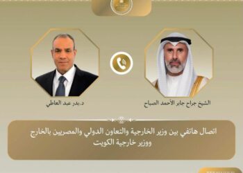 بدر عبد العاطى وزير الخارجية ونظيره الكويتى