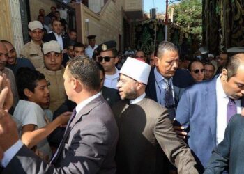 الدكتور أسامة الأزهرى وزير الأوقاف وجانب من افتتاح المسجد