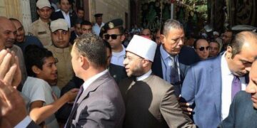 الدكتور أسامة الأزهرى وزير الأوقاف وجانب من افتتاح المسجد