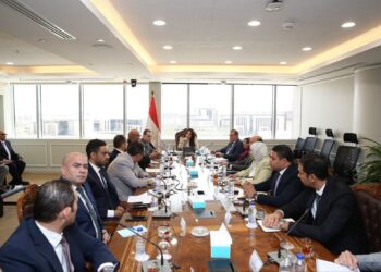وزيرة الإسكان المهندسة راندة المنشاوى وجانب من الاجتماع