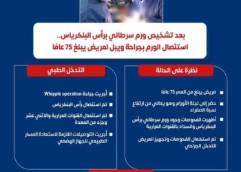 نجاح جراحة “ويبل” الدقيقة لاستئصال ورم سرطاني بالبنكرياس لمريض عمره 75 عامًا بمستشفى المقطم