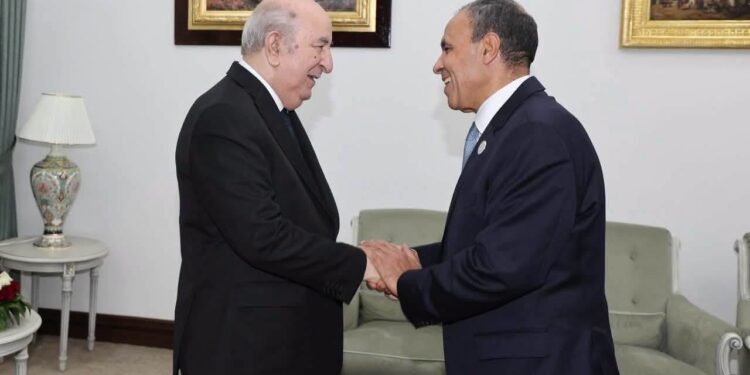 وزير الخارجية يلتقي الرئيس الجزائري ويؤكد حرص مصر على تعزيز التعاون والتنسيق المشترك