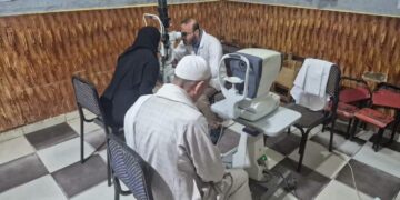 جانب من الحملة الطبية بالمنيا